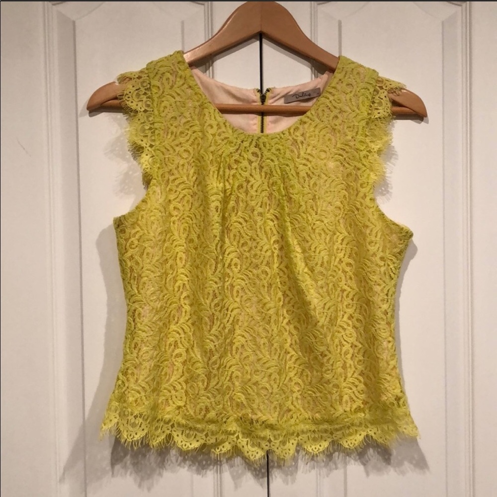Yellow lace blouse